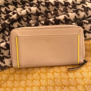 Kate Spade New York Beige & Yellow Wallet